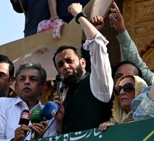 Federal Minister for Information and Broadcasting, Attaullah Tarar, addresses a gathering in his constituency NA-127 Green Town to express solidarity with the Pakistan Armed Forces following the successful military operation ‘Bunyan-um-Marsous’ against Indian aggression. His mother, Sajida Farooq Tarar, Senior leader PMLN is present alongside him during the event.