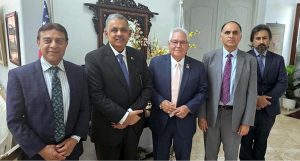 Ambassador Rizwan Saeed Sheikh receives California Senator Bob Archuleta at Pakistan House Los Angeles. The two sides expressed satisfaction at the current state of relations and discussed ways to further enhance bilateral cooperation