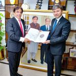 Ambassador of Kazakhstan, Yerzhan Kistafen, in an important meeting with Minister for Railways Muhammad Hanif Abbasi