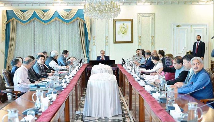 Prime Minister Muhammad Shehbaz Sharif chairs a review meeting of the Task Force on Development of Housing Sector