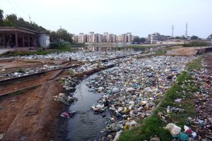 The garbage strewn at Landhi Railway Station, causing environmental and health hazards, urgently needs the attention of waste management in the city