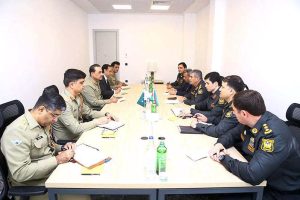 Field Marshal Syed Asim Munir, NI (M), Chief of Army Staff (COAS), in a meeting with Colonel General Hasanov Zakir Asgar Oglu, Minister of Defence, Azerbaijan