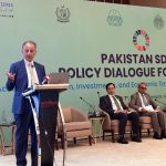 Federal Minister for Climate Change and Environmental Coordination, Dr. Musadik Malik, addressing the "Pakistan SDG's Policy Dialogue for Action: Accelerating Reform, Investments and Economic Transformation towards Agenda 2030" held in federal capital