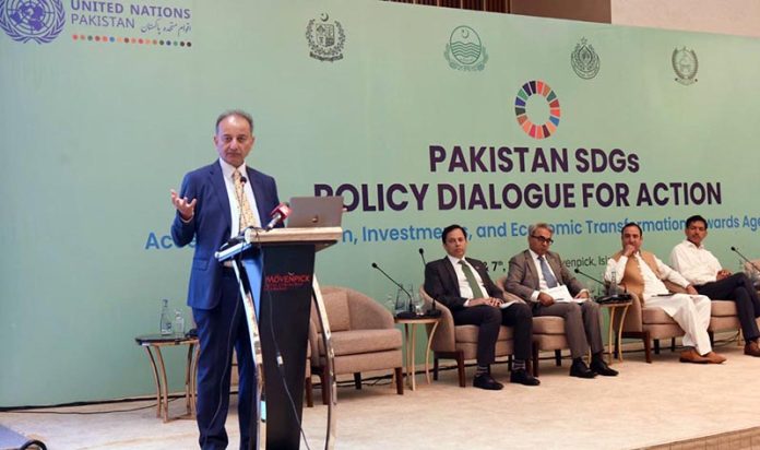 Federal Minister for Climate Change and Environmental Coordination, Dr. Musadik Malik, addressing the 