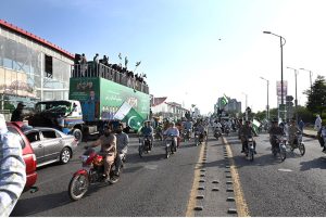 A large number of people participating in rally to express solidarity with the Pakistan Armed Forces in the federal capital.