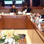 Senator Umer Farooq, Chairman Senate Standing Committee on Petroleum, presides over a committee meeting at Parliament House in federal capital