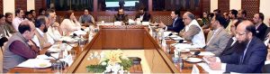 Senator Umer Farooq, Chairman Senate Standing Committee on Petroleum, presides over a committee meeting at Parliament House in federal capital