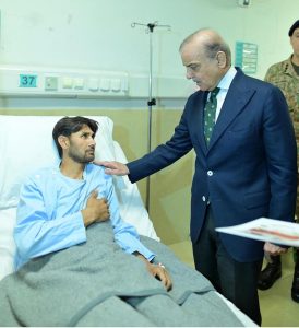 Prime Minister Muhammad Shehbaz Sharif along with Defence Minister Khawaja Muhammad Asif, Chief of the Army Staff General Syed Asim Munir and Minister for Information and Broadcasting Attaullah Tarar visited Combined Military Hospital Rawalpindi to meet the soldiers injured during M'arka-e-Haq