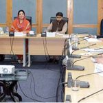 Senator Anusha Rahman Ahmad Khan, Chairperson of the Senate Standing Committee on Commerce, presides over a committee meeting at Parliament Lodges in federal capital