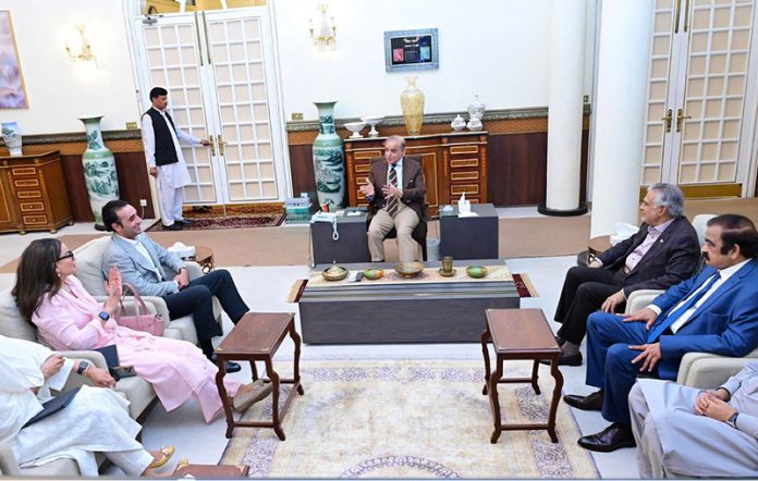 A delegation led by Chairman Pakistan People's Party Bilawal Bhutto Zardari calls on Prime Minister Muhammad Shehbaz Sharif
