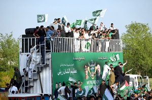 A large number of people participating in rally to express solidarity with the Pakistan Armed Forces in the federal capital.