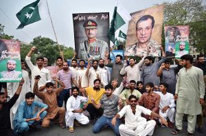 Members of Al-Mustafa Scouts and Civil Society holding rally at Mall Road to celebrate Thanksgiving Day, expressing solidarity with the Pakistan Armed Forces following the successful military operation 'Bunyan Marsous' against India.