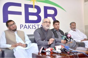 Chief Commissioner Income Tax Abdul Malik addressing a press conference