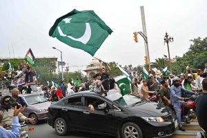 Members of Al-Mustafa Scouts and Civil Society holding rally at Mall Road to celebrate Thanksgiving Day, expressing solidarity with the Pakistan Armed Forces following the successful military operation 'Bunyan Marsous' against India.