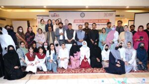Minister for Elementary & Secondary Education Faisal Khan Tarakai addressing during Girl's Education Summit