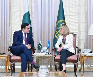 Anna Bjerde, Managing Director for Operation at World Bank, calls on Ahad Cheema, Federal Minister for Economic Affairs,in federal capital