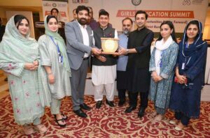 Minister for Elementary & Secondary Education Faisal Khan Tarakai addressing during Girl's Education Summit