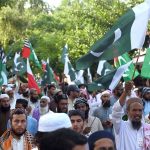 Members of the Sunni Ulema Council Rawalpindi-Islamabad hold a rally to mark Thanksgiving Day, expressing gratitude for the success of Operation ‘Bunyan al-Marsoos’ and reaffirming solidarity with the Pakistan Armed Forces
