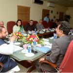 Federal Minister for National Heritage and Culture Division Aurangzeb Khan Khichi and Minister of State and Special Assistant to the Prime Minister on National Heritage and Culture Division Huzaifa Rehman jointly chair a meeting at Quaid-e-Azam Mazar Management Board (QMMB)
