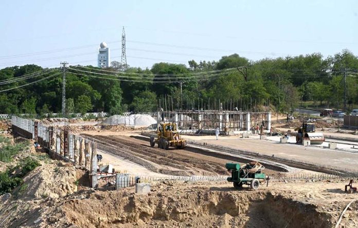 Heavy machinery is at work as the Capital Development Authority (CDA) constructing a bus charging station at H-8, as part of a project to expand the city’s electric bus network
