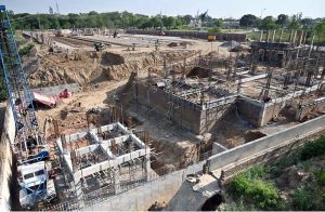 Heavy machinery is at work as the Capital Development Authority (CDA) constructing a bus charging station at H-8, as part of a project to expand the city’s electric bus network