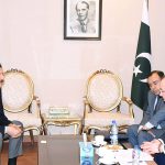 Meeting between Special Assistant to the Prime Minister on Industries & Production, Haroon Akhtar Khan and Russian Representative Mr. Denis Nazaroof to discuss the establishment of a new steel mill in Karachi and strengthen bilateral ties