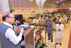 Minister of State for Planning and Development, Chaudhry Armaghan Subhani, distributes motorcycles to veterinary staff of the Livestock Department, enhancing their mobility and service capabilities