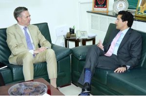 Federal Minister for Petroleum Ali Pervaiz Malik was called on by H.E Daniel Arsenault, Political and Trade Counsellor at the Canadian High Commission
