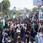A large number of people participants in a rally taken out from District Council Chowk to Clock Tower Chowk to celebrate Youm-e-Tashakur