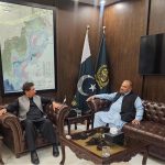 Federal Minister Mian Muhammad Mueen Wattoo meets Former CM KPK Senator Pir Sabir Shah, in Ministry of Water Resources