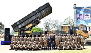 President Asif Ali Zardari during his visit to the Gujranwala Cantonment.