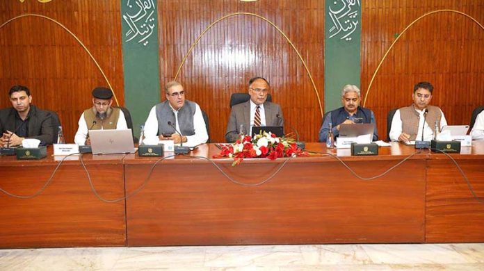 Federal Minister for Planning, Development and Deputy Chairman of the Planning Commission, Ahsan Iqbal, chairs a CDWP meeting on Tuesday where ten key development projects were approved to accelerate national progress