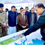 Prime Minister Muhammad Shehbaz Sharif is being briefed on Murree Road Interchange-Jinnah Square project