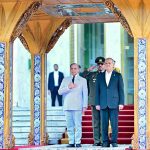 Prime Minister Muhammad Shehbaz Sharif receives Guard of Honor at Sa'dabad Palace