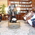 A delegation of Tehreek e Nifaz Fiqa e Jafria Sindh led by Allama Syed Ali Irfan Abidi call on Sindh Governor Kamran Khan Tessori at Governor House