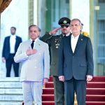 Prime Minister Muhammad Shehbaz Sharif receives Guard of Honor at Sa'dabad Palace