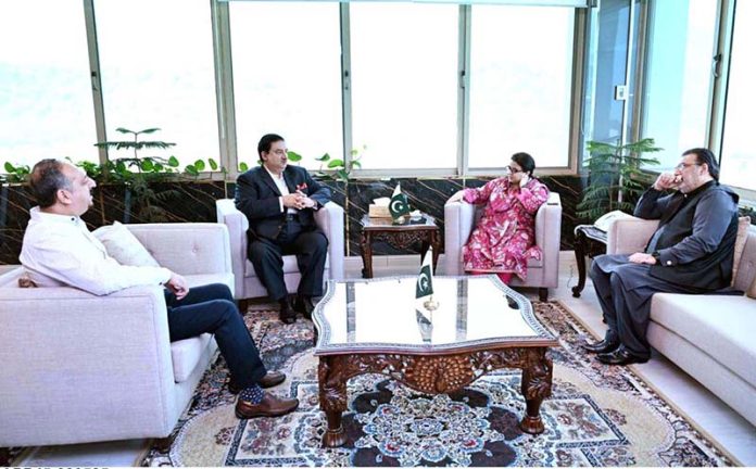 Former Federal Minister Khurram Dastagir calls on Federal Minister for Information Technology & Telecommunication, Shaza Fatima Khawaja in federal capital