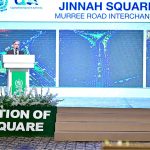 Prime Minister Muhammad Shehbaz Sharif addresses the inaugural ceremony of Murree Interchange-Jinnah Square