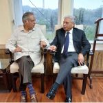 Federal Minister for National Food Security and Research, Rana Tanveer Hussain, meets Senator Pervaiz Rashid to discuss Pakistan-India tensions