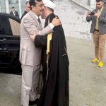Chairman Senate Syed Yousuf Raza Gilani being warmly received by Mr. Ruhjann Abezov, Deputy Mufti of the Grand Mosque, upon his arrival in Moscow, Russia