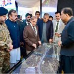 Prime Minister Muhammad Shehbaz Sharif is being briefed on Murree Road Interchange-Jinnah Square project