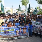 Commissioner Tahir Hussain Sangi along with others Participating in the rally on the occasion of Youm-e-Tashakur (Thanksgiving Day) to expressing solidarity with the Pakistan Armed Forces following the successful military operation ‘Bunyan-um- Marsous’ against Indian aggressions