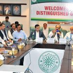 Chairman prime minister's youth program Rana Mashood addressing to the members of Chember of commerce and industry at MCCI