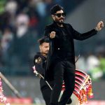 Famous singer Abrar-ul-Haq performing during the Pakistan Super League PSL-X T20 cricket Final match between Lahore Qalanders and Quetta Gladiators at the Gaddafi Cricket Stadium.