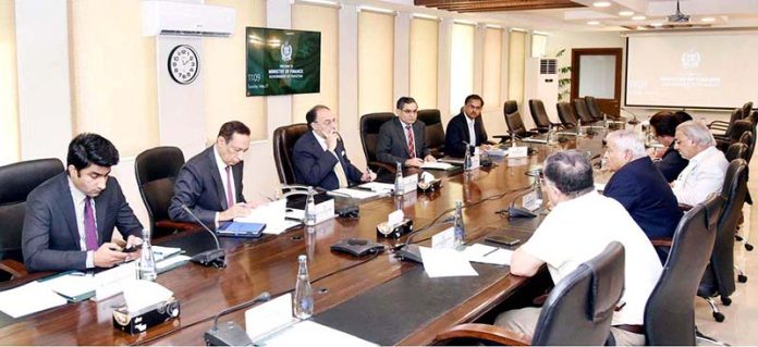 Finance Minister Senator Muhammad Aurangzeb meeting with a delegation of the Pakistan Association of Large Steel Producers (PALSP) to discuss challenges and policy support for the steel sector