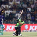 Lahore Qalanders player Fakhar Zaman playing shot during the Pakistan Super League PSL-X T20 cricket Final match between Lahore Qalanders and Quetta Gladiators at the Gaddafi Cricket Stadium.
