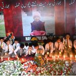 The students of Pakistan Sweet Homes participating in a candle light vigil at D-Chowk to pay tribute to the martyred children during the unprovoked Indian attack on civilians in Pakistan