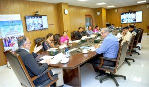 Federal Minister for Planning Development Ahsan Iqbal chairing PSDP 2025-26 review meeting in the Planning Ministry.
