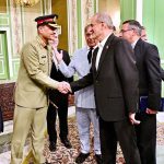 President of Iran Dr. Masoud Pezeshkian and Prime Minister Muhammad Shehbaz Sharif introducing their respective delegation at reception in Sa'dabad Palace