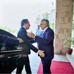 Foreign Minister of Iran Seyed Abbas Araghchi arrives at MoFA. He was warmly welcomed by the Deputy Prime Minister and Foreign Minister Senator Mohammad Ishaq Dar
